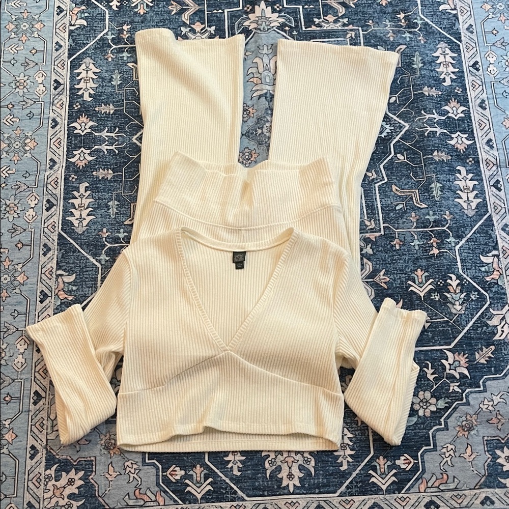 Wild Fable Cream Ribbed Knit Set - Picture 1 of 4